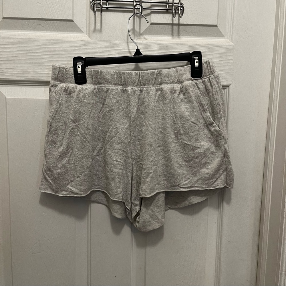 Aerie Cozy Collection Womens Grey Sleep Shorts Size Large